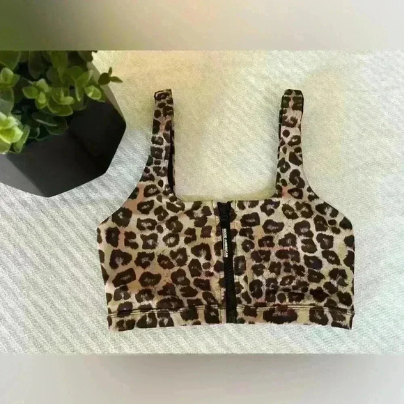 Good American Leopard Print Sports Bra Size 0 - Picture 1 of 4